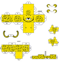 Leopard Character Cartoon Cube Craft Design