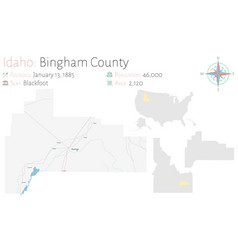 Map Bingham County In Idaho