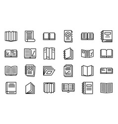 Catalogue Icons Set Outline Style