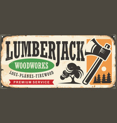 Lumberjack Vintage Tin Sign