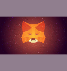 Metamask Logo Sign On Polygonal Wireframe Red