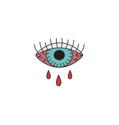 Red Bloody Crying Eye Hand Drawing