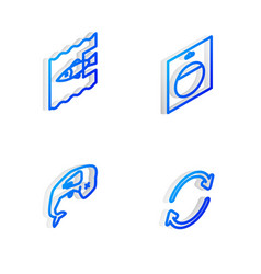 Set Isometric Line Battery In Pack Stop Ocean