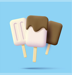 Vanilla And Chocolate Ice Cream 3d Render