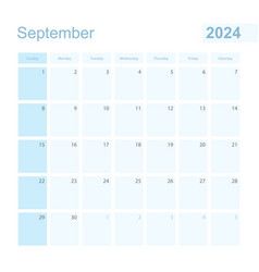 2024 September Wall Planner In Blue Color Week