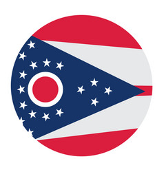 Circle Badge Ohio Flag Isolated