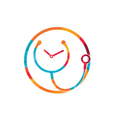 Medical Time Icon Logo Design Template