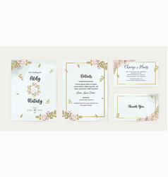 Water Color Wedding Invitation And Menu Template