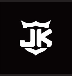 Jk logo monogram with horn shape style design Vector Image