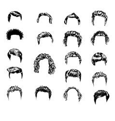 Set Of Men S Hairstyles And Beards Hand-drawn