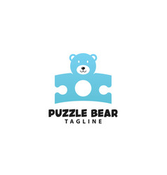 Bear Logo Is Combined With A Puzzle Symbol