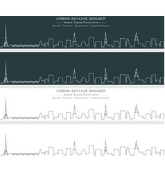 Riga Single Line Skyline Banner