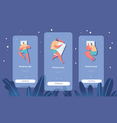 Sleeping App Mobile Page Onboard Screen Template