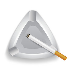 White Porcelain Ashtray Isolated On