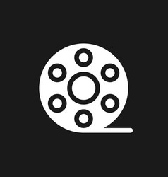 Film Reel Dark Mode Glyph Ui Icon