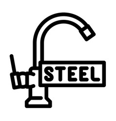 Steel Faucet Water Line Icon