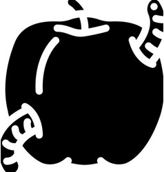 Apple Worm Glyph Icon