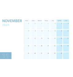 Calendar Template For The November 2024 Week