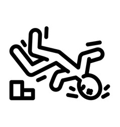 Drop Head Kick Accident Line Icon