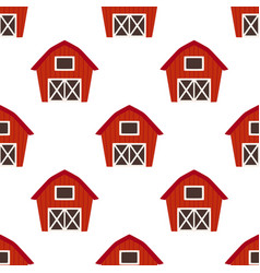 Seamless Pattern With Barn House