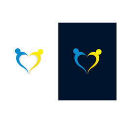 Ukrainian People Logo Heart People Logo