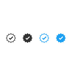 Blue Checkmark Verification Icon Set Check Mark