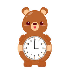 Children Round Mechanical Watch With A Bear