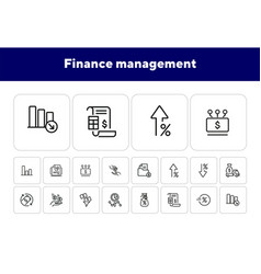 Finance Management Line Icon Set