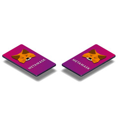 Metamask Isometric Logo On Cellphone Top View