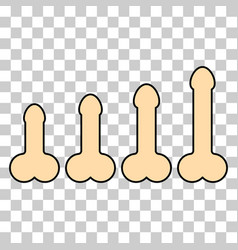 Set Of Man Anatomy Organ Penis Pictogram Icon