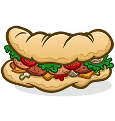 Submarine Sandwich Hoagie Cartoon