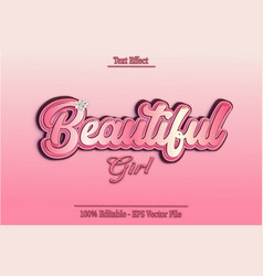 Beautiful Girl Editable Text Effect 3d Emboss