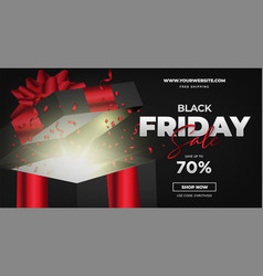 Black Friday Sale With Realistic Open Gift