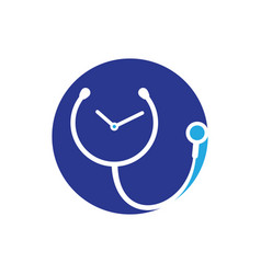 Medical Time Icon Logo Design Template