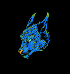 Wolf In Neon Color