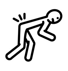 Back Pain Man Accident Line Icon