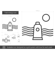 Tidal Energy Line Icon