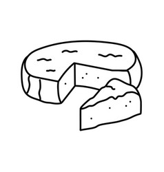 Brie Cheese Food Slice Line Icon