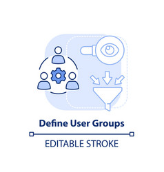 Define User Groups Light Blue Concept Icon