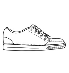 Sketch - Single Side View Skaters Shoes