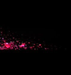 Pink Heart Bokeh Glitter Light Border Background