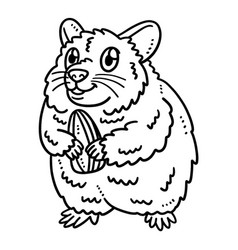 Baby Hamster Isolated Coloring Page For Kids