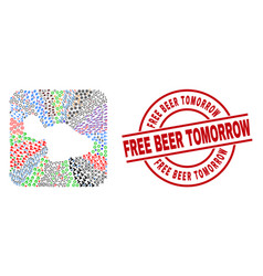 Free Beer Tomorrow Stamp Seal And Maui Island Map