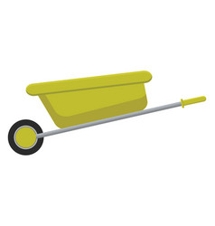 Green Wheel Barrow On A White Background