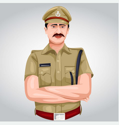 Indian Police Officer Front View Design