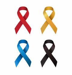 Ribbon Black Red Gold And Blue Color Symbol Set