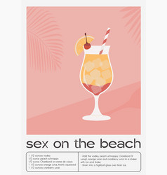 Sex On The Beach Tropical Cocktail Garnished With