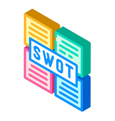 Swot Analysis Isometric Icon Color