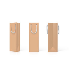 3d Craft Paper Bag Front Side And Isometric View