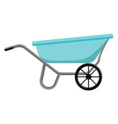 Blue Wheel Barrow On A White Background